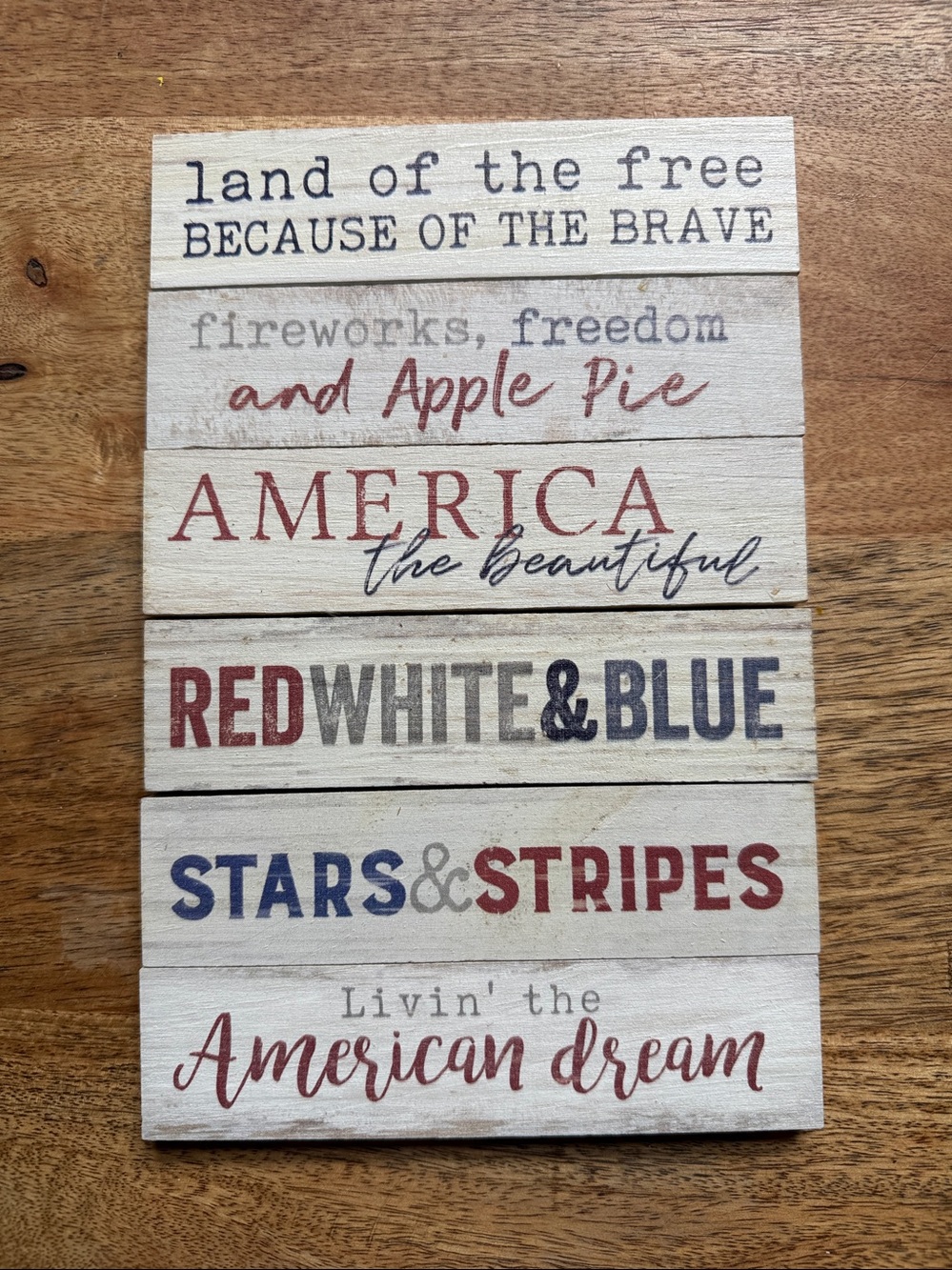 P. Graham Dunn Patriotic Decor Signs Tabletop NEW Lot of 6 USA